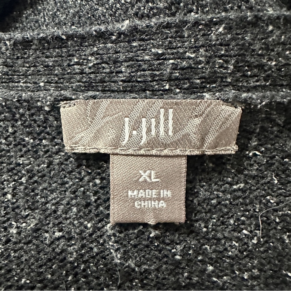 J. Jill Charcoal Grey Marled Silk & Cotton Knit Boho Sweater Dress  XL - Picture 4 of 9